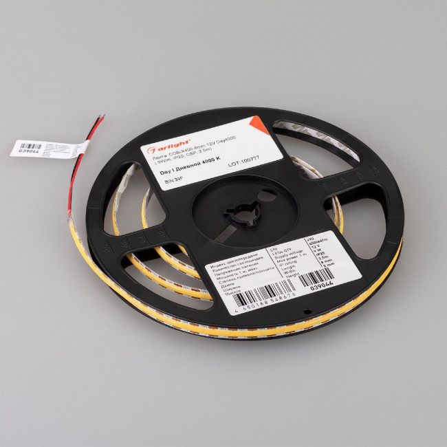 Светодиодная лента Arlight COB-X400-8mm 12V Day4000 9 W/m, IP20, CSP, 2.5m 039044