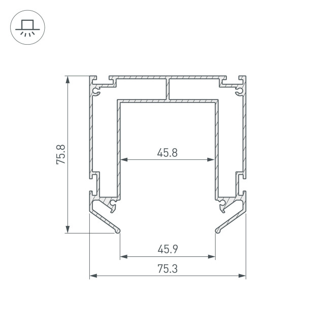 Алюминиевый профиль-держатель Arlight Mag-Stretch-45-2000 032752(2)