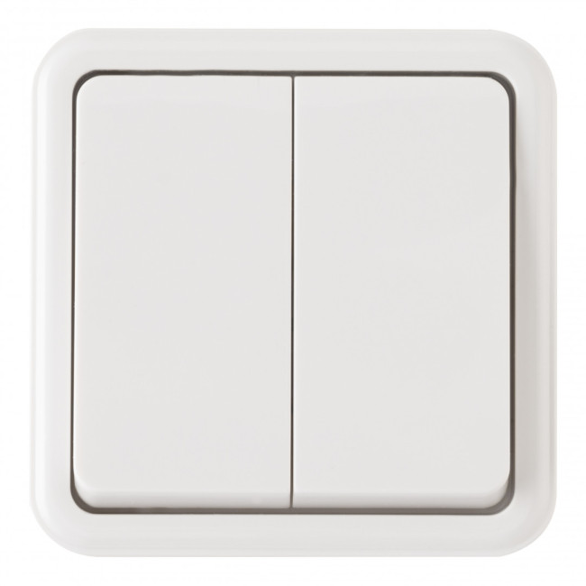 Выключатель двухклавишный проходной Arte Milano 310.32-2.white