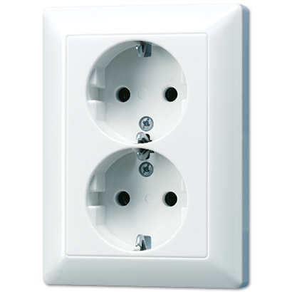 Розетка 2K+З двухместная Jung AS5020UWW Розетка 2K+З двухместная Jung AS5020UWW