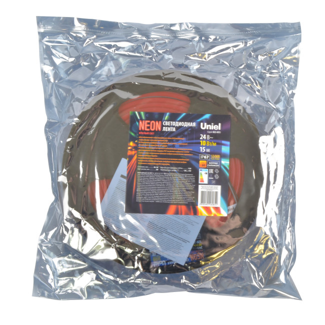 Светодиодная гибкая герметичная лента Uniel ULS-N11-2835-120LED/m-8mm-IP67-DC24V-10W/m-15M-RED UL-00009101