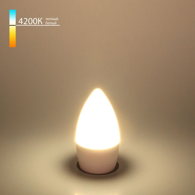 Лампа светодиодная Elektrostandard E27 6W 4200K свеча матовая 4690389055287 Лампа светодиодная Elektrostandard E27 6W 4200K свеча матовая 4690389055287
