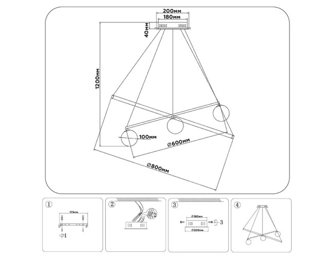 Подвесная люстра Ambrella Light Comfort LineTech FL66326 Подвесная люстра Ambrella Light Comfort LineTech FL66326