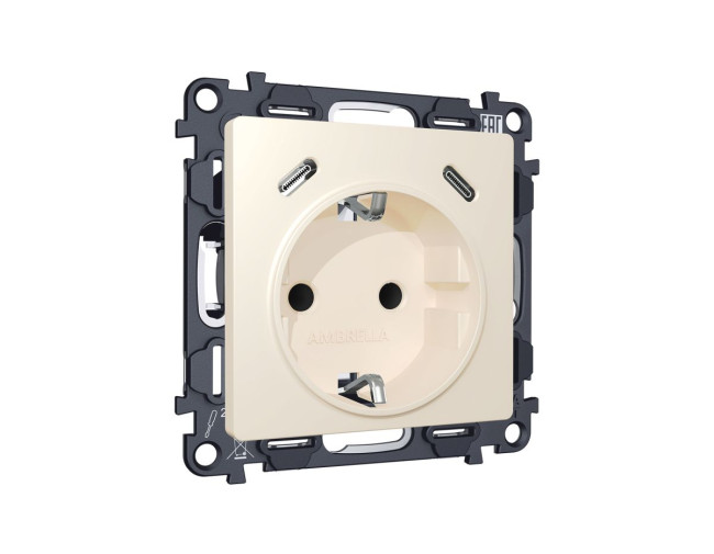 Комплект механизма электрической розетки 2USB С+C 20W с/з на винтовых зажимах 16A-250V Alfa Бежевый матовый Quant Ambrella Volt MA330510 (AP3305, VM165) Комплект механизма электрической розетки 2USB С+C 20W с/з на винтовых зажимах 16A-250V Alfa Бежевый матовый Quant Ambrella Volt MA330510 (AP3305, VM165)