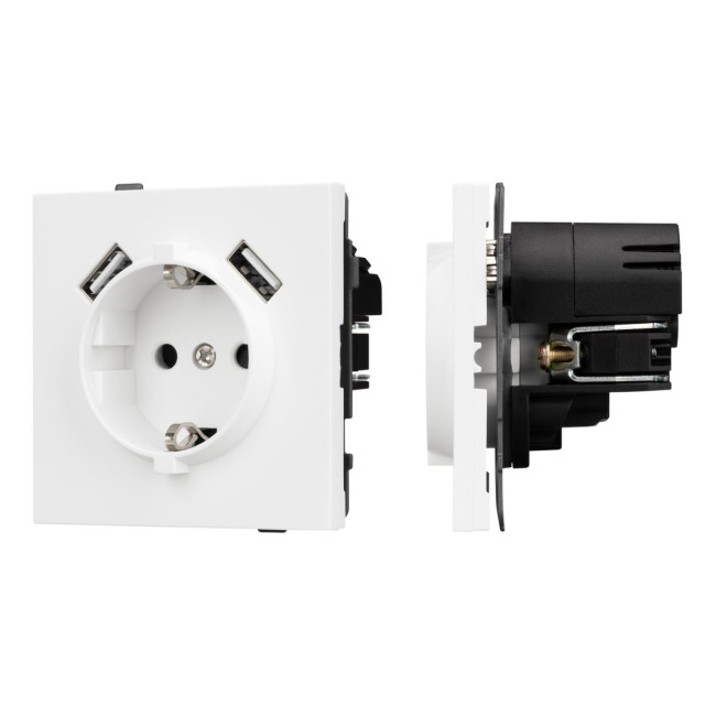 Механизм розетки с USB зарядкой Arlight SCT-TENDO-MUAA-PL-WH (230V, 16A) 054082 Механизм розетки с USB зарядкой Arlight SCT-TENDO-MUAA-PL-WH (230V, 16A) 054082