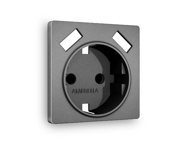 Лицевая панель для розетки с/з со шторками 2USB A+A Ambrella Volt Alfa AP6590 Лицевая панель для розетки с/з со шторками 2USB A+A Ambrella Volt Alfa AP6590