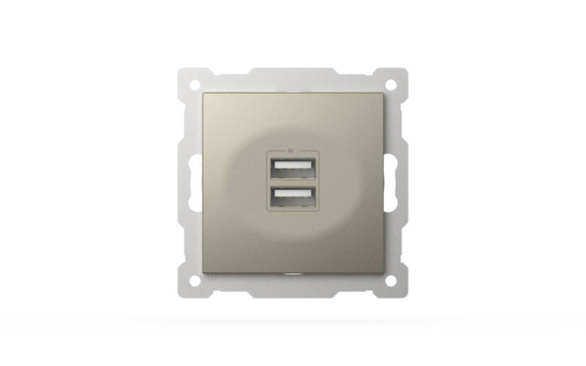 Розетка USB 5V 2,1A 2-я ELBI Zena Vega 609-011400-143 Розетка USB 5V 2,1A 2-я ELBI Zena Vega 609-011400-143