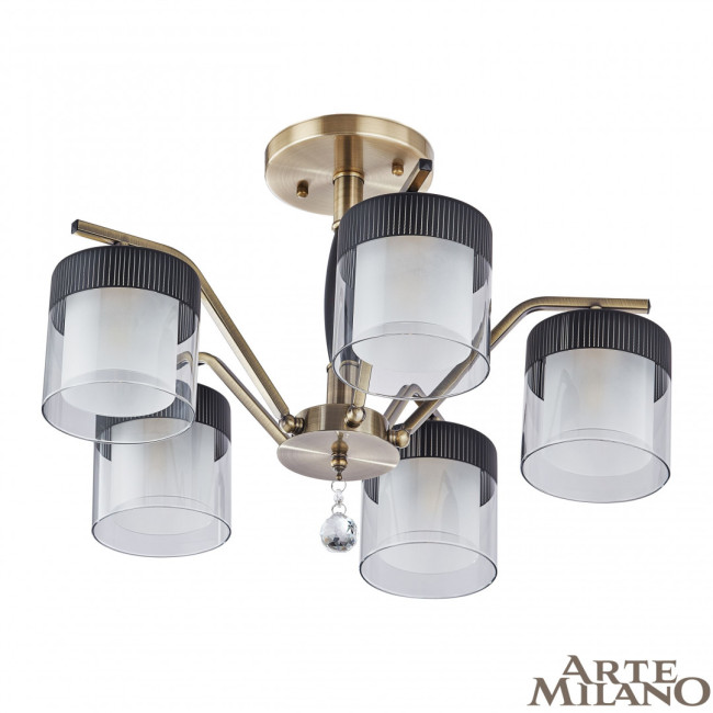 Люстра на штанге Arte Milano Napoli 332646/5 AB+BK Люстра на штанге Arte Milano Napoli 332646/5 AB+BK