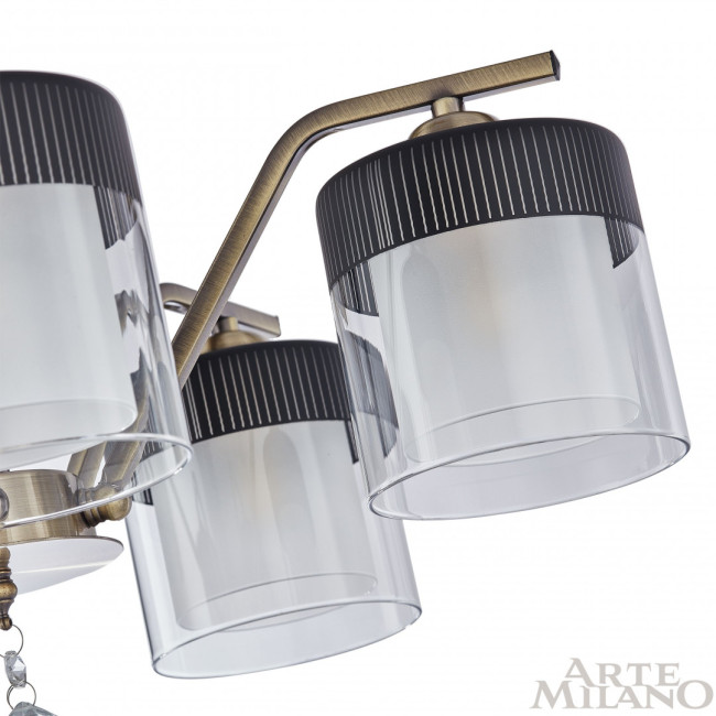 Люстра на штанге Arte Milano Napoli 332646/5 AB+BK Люстра на штанге Arte Milano Napoli 332646/5 AB+BK