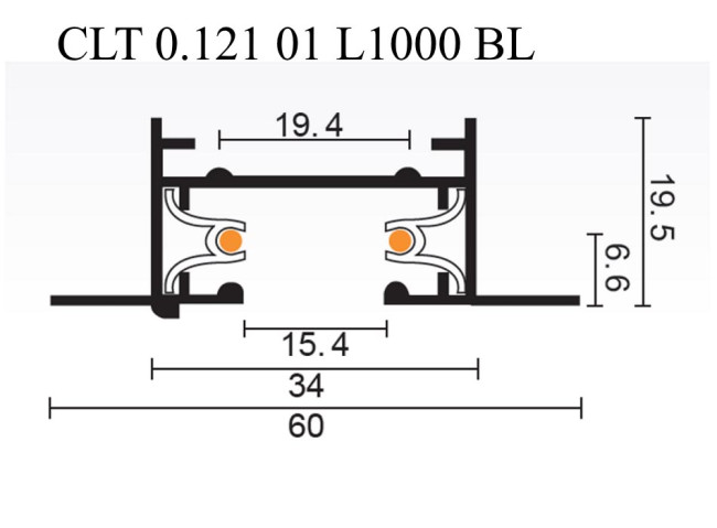 Шинопровод встраиваемый однофазный Crystal Lux CLT 0.121 01 L1000 BL Шинопровод встраиваемый однофазный Crystal Lux CLT 0.121 01 L1000 BL