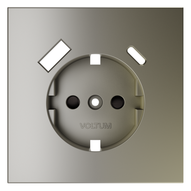 Накладка для розетки с заземлением и защитными шторками, с USB A+C Voltum S70 (шелк) VLS001004 Накладка для розетки с заземлением и защитными шторками, с USB A+C Voltum S70 (шелк) VLS001004