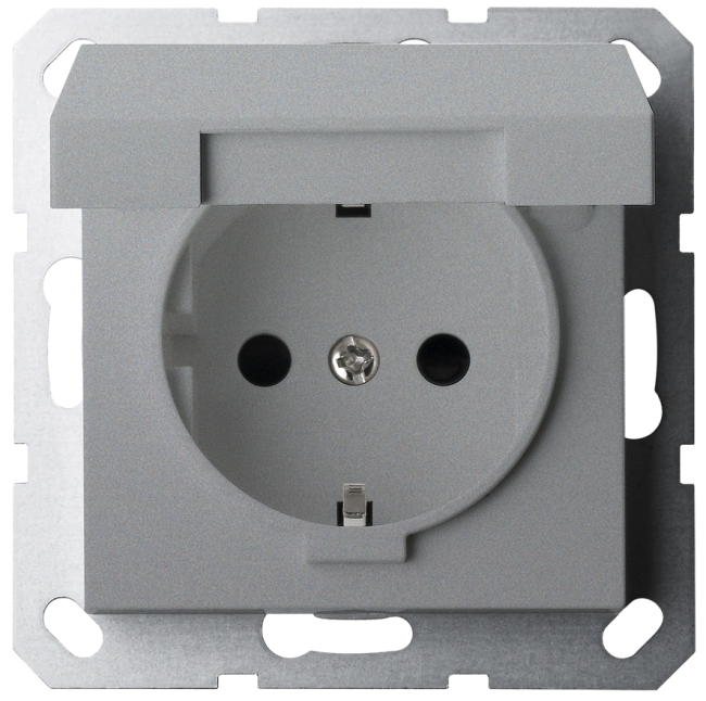 Двойная розетка SHUKO Jasmart с крышкой с защитными шторками (2P+T) 16A 250V G5505S
