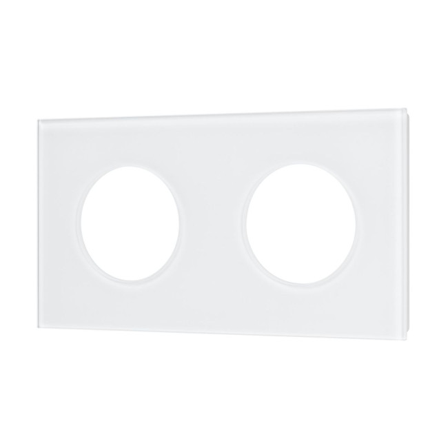 Рамка стеклянная на 2 поста Arlight FRM-GLARE-GC-2-WH 043835 Рамка стеклянная на 2 поста Arlight FRM-GLARE-GC-2-WH 043835