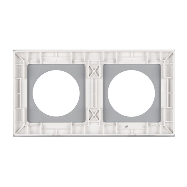 Рамка стеклянная на 2 поста Arlight FRM-GLARE-GC-2-WH 043835 Рамка стеклянная на 2 поста Arlight FRM-GLARE-GC-2-WH 043835