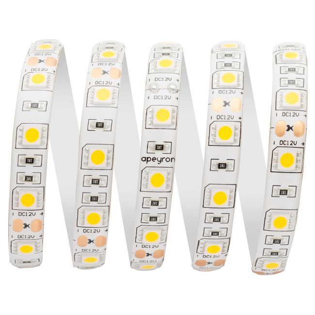Светодиодная лента Apeyron 12В СТ 14,4Вт/м smd5050 60д/м IP65 700Лм/м 5м 4000К 00-144 Светодиодная лента Apeyron 12В СТ 14,4Вт/м smd5050 60д/м IP65 700Лм/м 5м 4000К 00-144