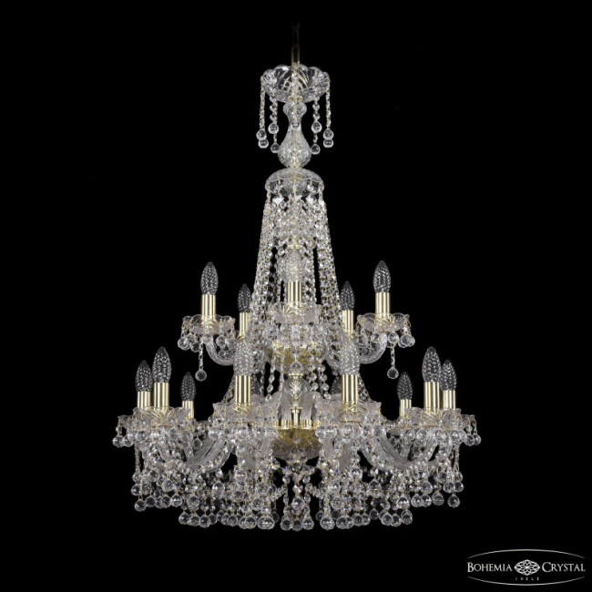 Подвесная люстра Bohemia Ivele Crystal 1409/10+5/240/XL-91/2d G