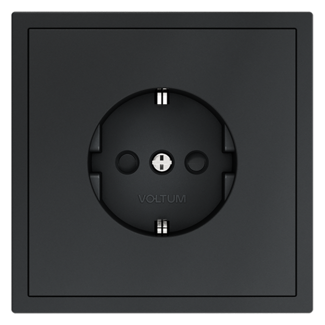 Розетка со шторками Voltum S70 VLS040207 (графит)