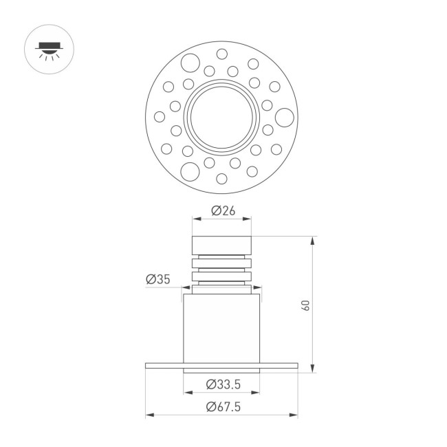 Встраиваемый светильник Arlight MS-INVISIO-TRIMLESS-R35-5W Warm3000 (WH-WH, 36 deg, 230V) (IP54 Металл) 059160 Встраиваемый светильник Arlight MS-INVISIO-TRIMLESS-R35-5W Warm3000 (WH-WH, 36 deg, 230V) (IP54 Металл) 059160