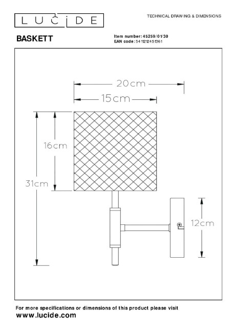 Бра Lucide Baskett 45259/01/30
