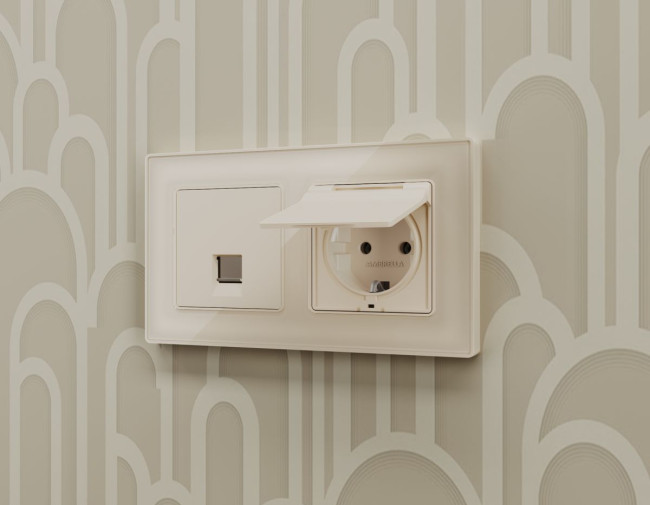 Комплект механизма компьютерной розетки RJ-45 экранированной с автоматической защитной шторкой Alfa Бежевый матовый Quant Ambrella Volt MA332005 (AP3320, VM185) Комплект механизма компьютерной розетки RJ-45 экранированной с автоматической защитной шторкой Alfa Бежевый матовый Quant Ambrella Volt MA332005 (AP3320, VM185)