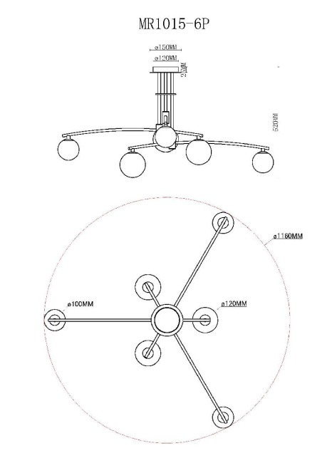 Потолочная люстра Myfar Stacy MR1015-6P Потолочная люстра Myfar Stacy MR1015-6P