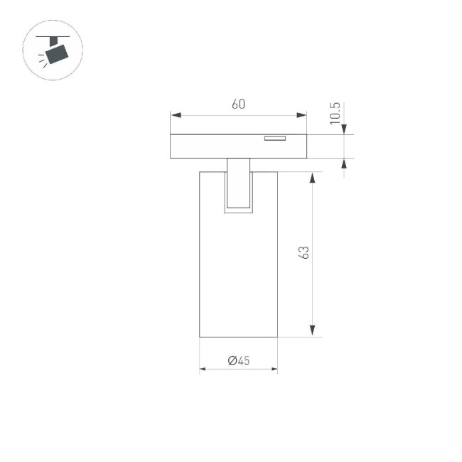Трековый магнитный светильник Arlight MAG-MICROCOSM-SPOT-R45-9W Warm3000 (BK, 36 deg, 24V) 043254