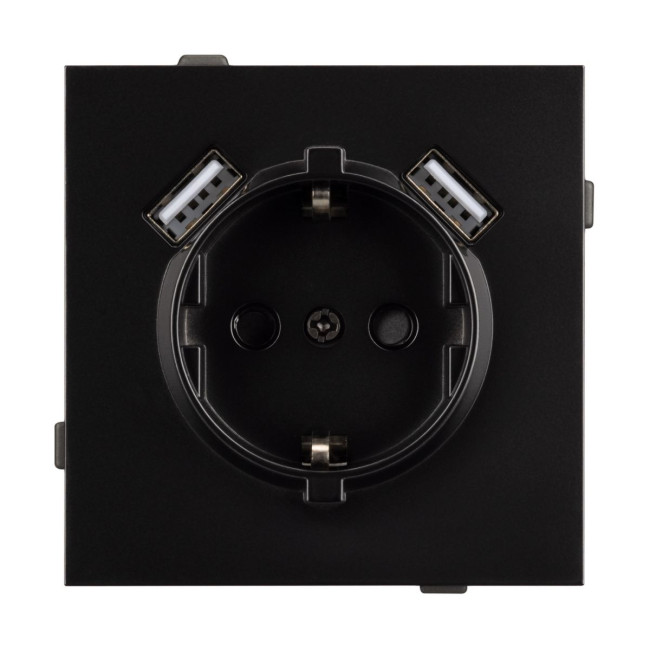 Механизм розетки с USB зарядкой Arlight SCT-TENDO-MUAA-PL-BK (230V, 16A) 054083 Механизм розетки с USB зарядкой Arlight SCT-TENDO-MUAA-PL-BK (230V, 16A) 054083