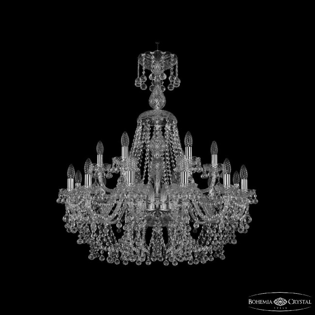 Подвесная люстра Bohemia Ivele Crystal 1409/12+6/300/XL-95 Ni Подвесная люстра Bohemia Ivele Crystal 1409/12+6/300/XL-95 Ni