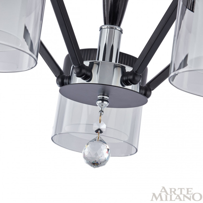 Люстра на штанге Arte Milano Napoli 332646/5 CR+BK Люстра на штанге Arte Milano Napoli 332646/5 CR+BK