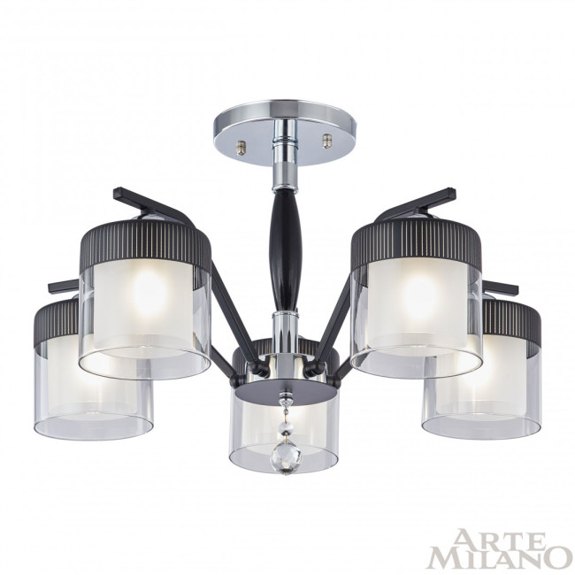 Люстра на штанге Arte Milano Napoli 332646/5 CR+BK Люстра на штанге Arte Milano Napoli 332646/5 CR+BK