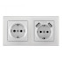 Розетка двойная (двухпостовая) c USB Arte Milano SET06-2-47-1-40-1 silver