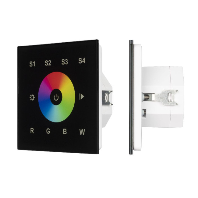 Сенсорная панель Arlight DALI-901-11-1G-4SC-RGBW-DT8-IN Black BUS/230V 037199 Сенсорная панель Arlight DALI-901-11-1G-4SC-RGBW-DT8-IN Black BUS/230V 037199