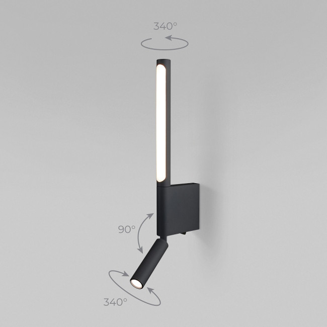 Настенный светодиодный светильник Elektrostandard Sarca 4690389180583 40111/LED черный a057584 Настенный светодиодный светильник Elektrostandard Sarca 4690389180583 40111/LED черный a057584