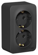 Розетка 2-ая с/з со шторками 16А,250В, изолир. пластина Systeme Electric Blanca наруж Антрацит BLNRA011216 Розетка 2-ая с/з со шторками 16А,250В, изолир. пластина Systeme Electric Blanca наруж Антрацит BLNRA011216