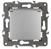 Розетка 2P+E Schuko со шторками с крышкой Эра 14-2103-03 Б0034280