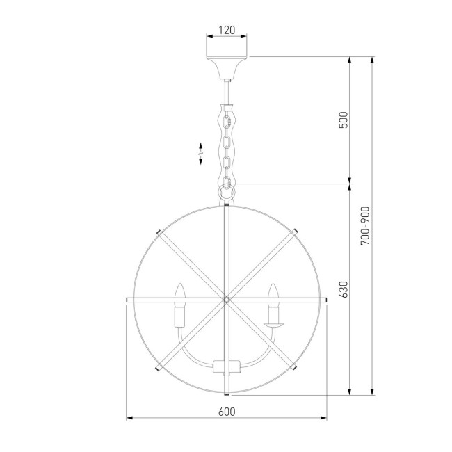 Подвесная люстра Eurosvet Santi 60139/6 хром Smart a058346 Подвесная люстра Eurosvet Santi 60139/6 хром Smart a058346
