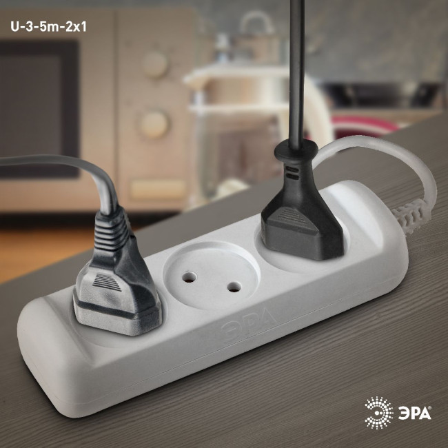 Удлинитель электрический Эра U-3-5m-2x1 Б0028356 Удлинитель электрический Эра U-3-5m-2x1 Б0028356