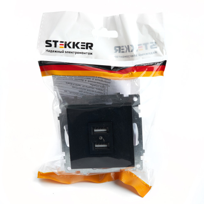 Розетка USB 2-местная Stekker Катрин 39616 Розетка USB 2-местная Stekker Катрин 39616