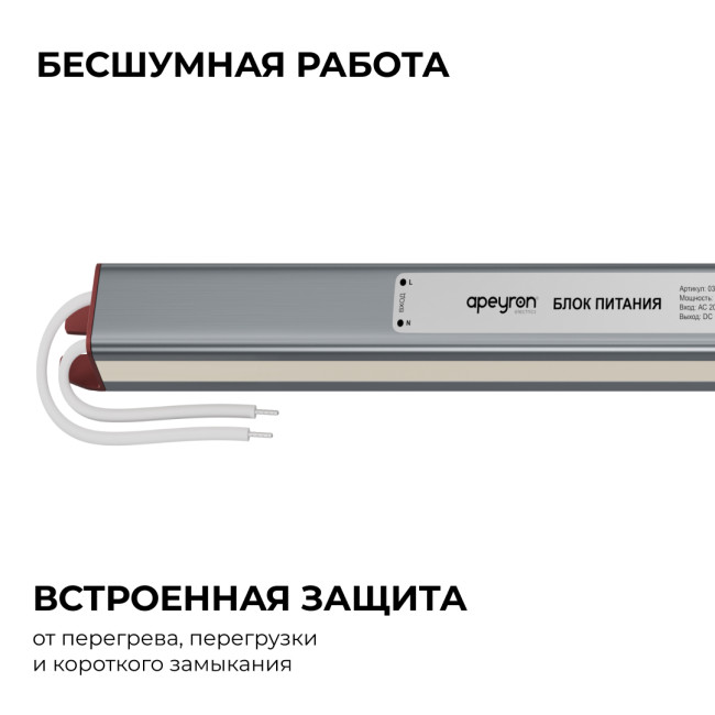 Блок питания Apeyron 12В, 60Вт, 200-264В, 5А, IP67 03-181 Блок питания Apeyron 12В, 60Вт, 200-264В, 5А, IP67 03-181
