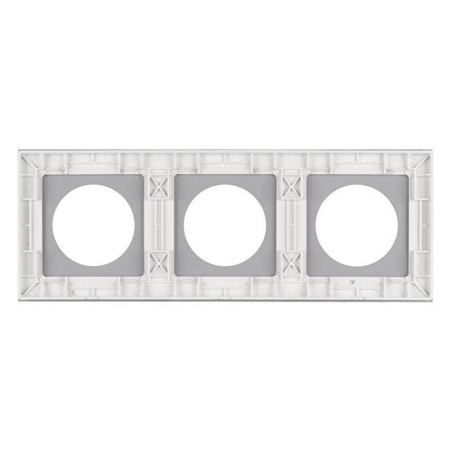 Рамка стеклянная на 3 поста Arlight FRM-GLARE-GC-3-WH 043838 Рамка стеклянная на 3 поста Arlight FRM-GLARE-GC-3-WH 043838