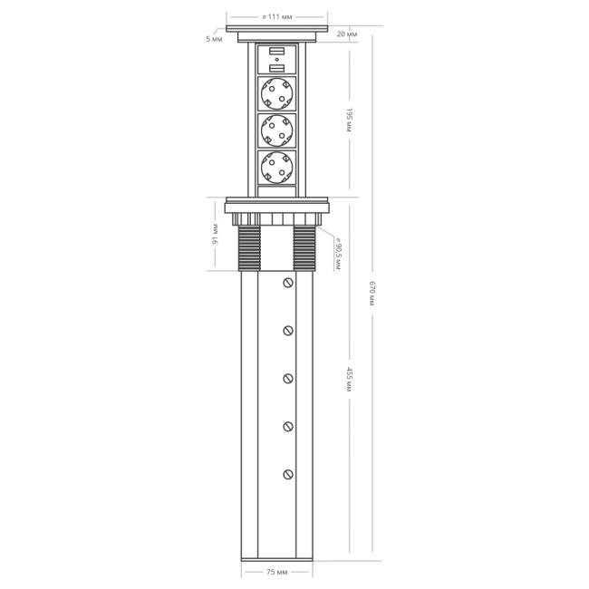 Сенсорный блок розеток LK (3 секции и 2 USB) Mebax 00-00001183 Сенсорный блок розеток LK (3 секции и 2 USB) Mebax 00-00001183