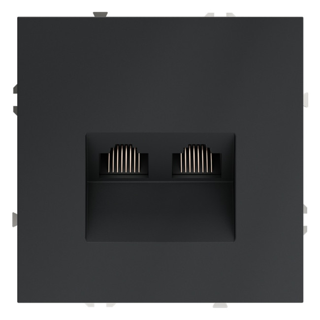 Розетка компьютерная двойная Voltum S70 VLS060207 (графит)