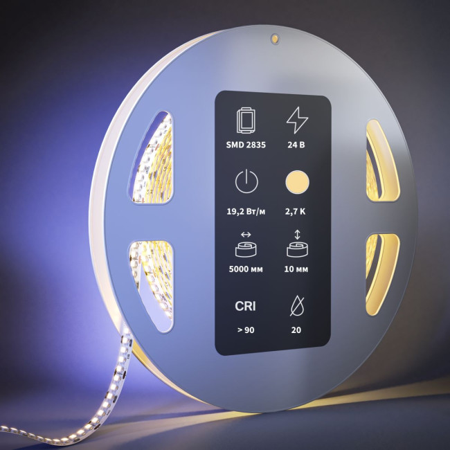 Светодиодная лента Maytoni Ultra 24В 2835 19,2Вт/м 2700K 5м IP20 201214 Светодиодная лента Maytoni Ultra 24В 2835 19,2Вт/м 2700K 5м IP20 201214