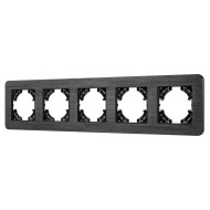 Рамка на 5 постов алюминиевая Arlight FRM-AKIRY-AL-5-BK 049735 Рамка на 5 постов алюминиевая Arlight FRM-AKIRY-AL-5-BK 049735