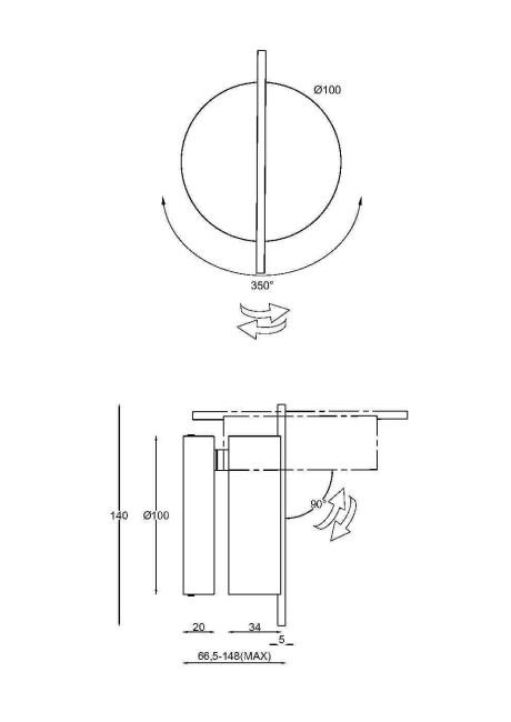 Настенный светильник Maytoni Nuance MOD180WL-L4B3K1