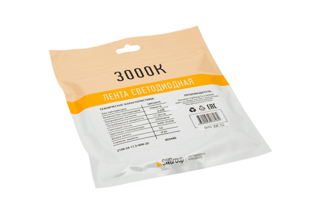 Светодиодная лента SWG SWG2P168-24-17.3-WW-20 003490 Светодиодная лента SWG SWG2P168-24-17.3-WW-20 003490