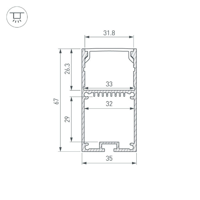 Профиль Arlight LINE-S-3667-2000 ANOD 041581 Профиль Arlight LINE-S-3667-2000 ANOD 041581