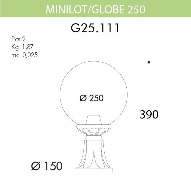 Уличный светильник Fumagalli Minilot/G250 G25.111.000.BYE27 Уличный светильник Fumagalli Minilot/G250 G25.111.000.BYE27