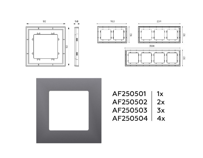 Рамка двухместная Ambrella Volt Qubi AF250502 Рамка двухместная Ambrella Volt Qubi AF250502