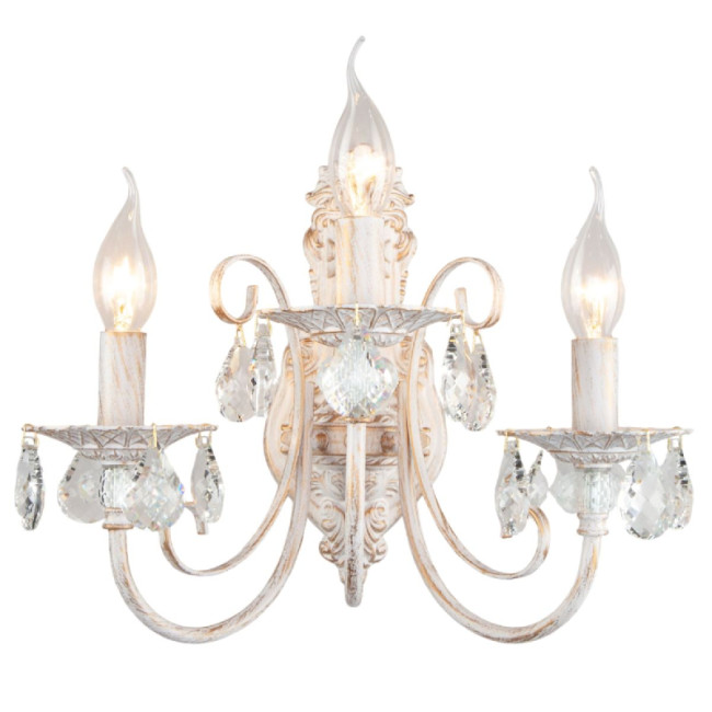 Бра Eurosvet 3305/3 белый с золотом/прозрачный хрусталь Strotskis Бра Eurosvet 3305/3 белый с золотом/прозрачный хрусталь Strotskis